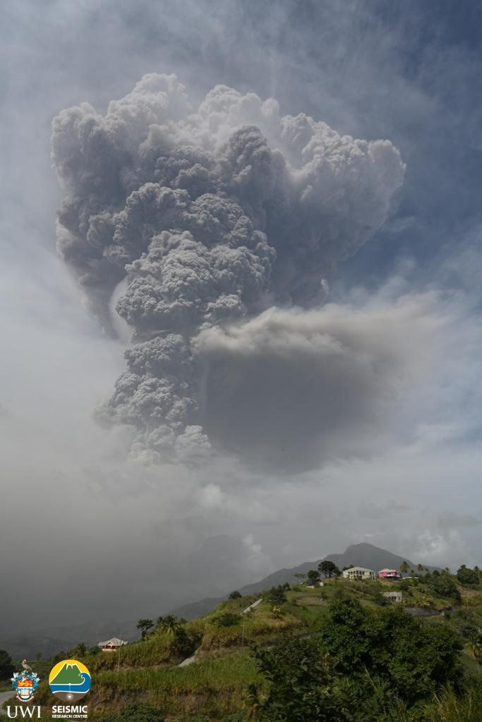 Volcano On St Vincent Erupts Spewing Column Of Ash Amid Evacuations