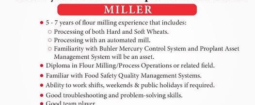 Nutrimix Is Hiring a Miller